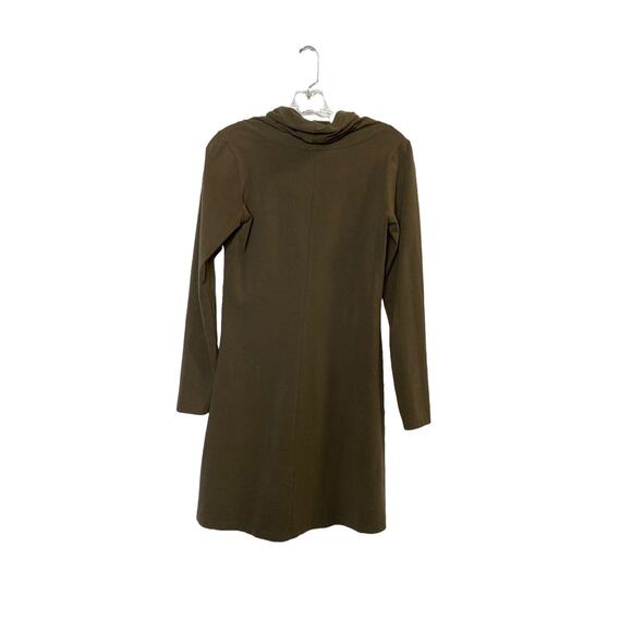 ATHLETA Green Cowl Neck sweater Dress Sz. Xs Pocket Stretch Organic Cotton - Picture 9 of 11